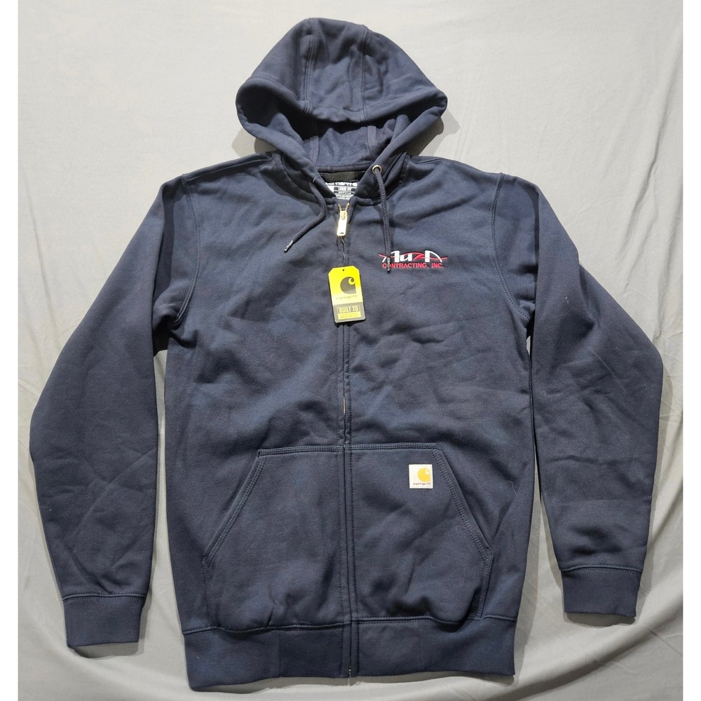 Carhartt Full Zip Hoodie Mens Small Navy loose fit Sportex NEW Auza Midweight